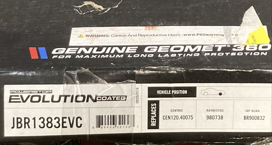 NEW POWER STOP JBR1383EVC BRAKE ROTOR Evolution Coated FRONT HONDA ACURA