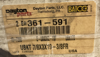 NEW DAYTON 361-591 U-BOLT KIT 7/8" X3" X19 3/8" Fr