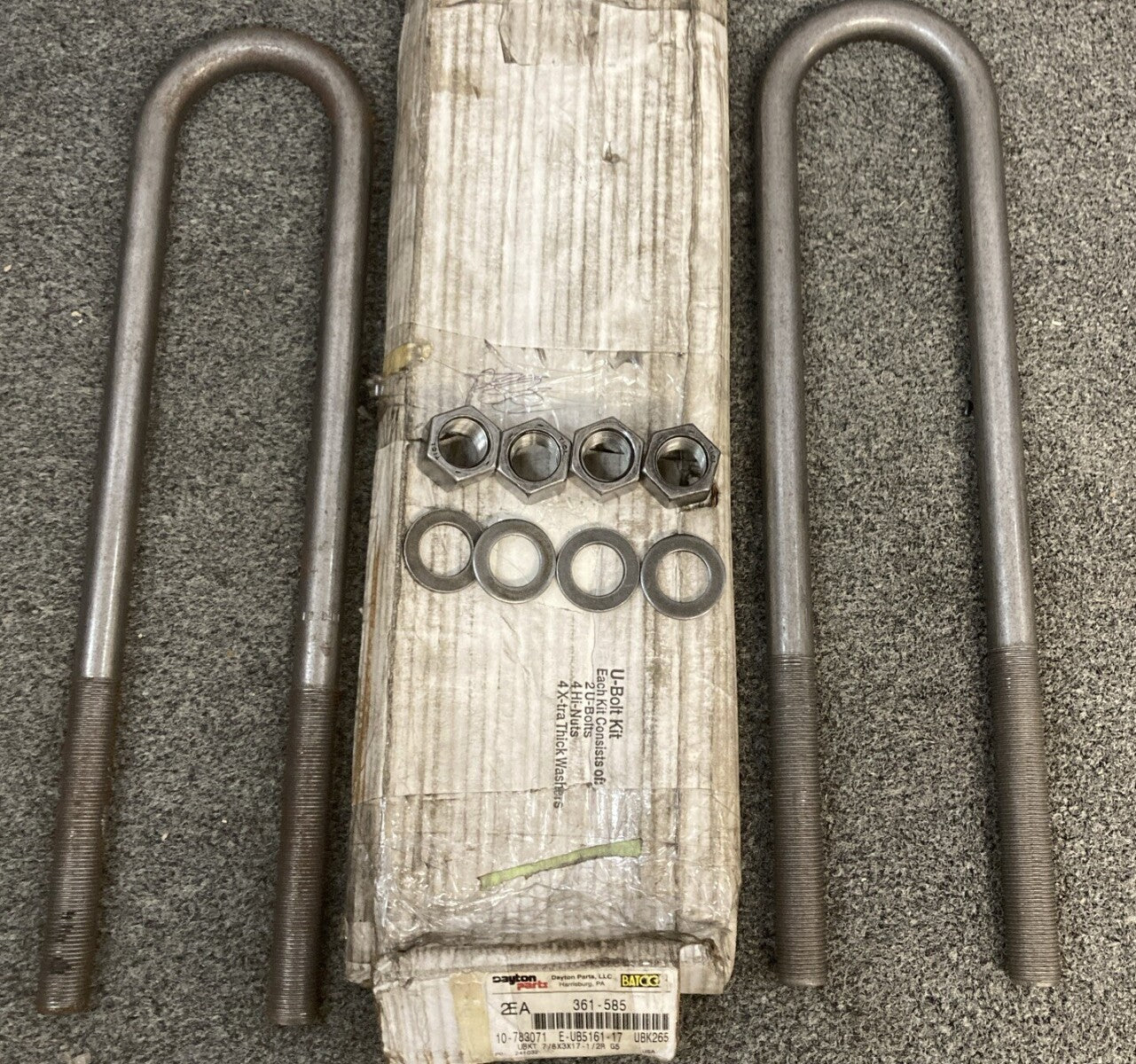NEW DAYTON 361-585 U-BOLT SET UBAS 7/8X3X17-1/2R GRADE 5