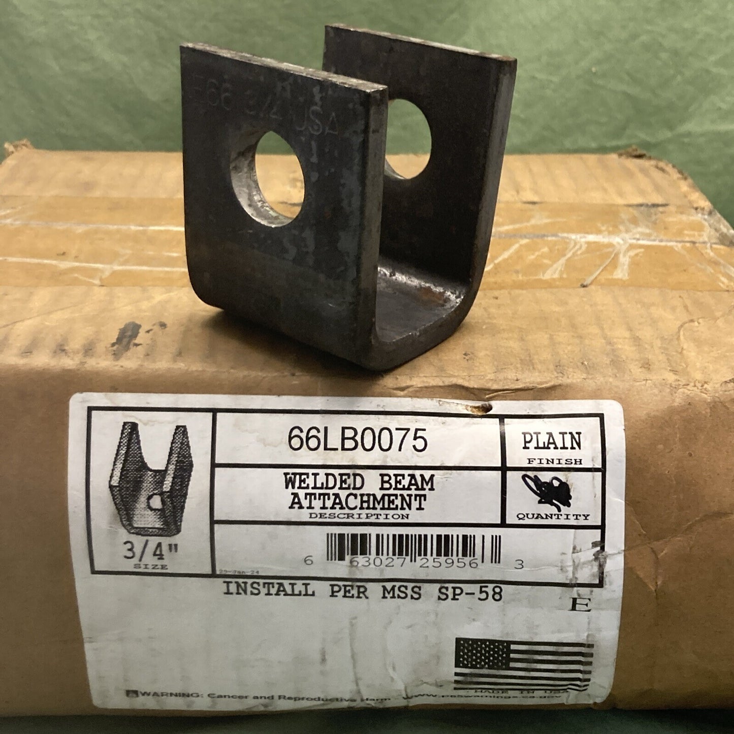 NEW REPLACES ASC 66LB0075 Welded Beam Attachment 3/4" Nominal 3230 lb at 650 DEG
