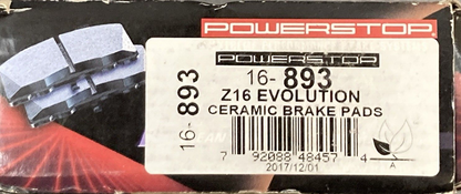 NEW POWER STOP 16-893 Z16 Brake Pad SET Evolution Ceramic Front Mazda '01-'02