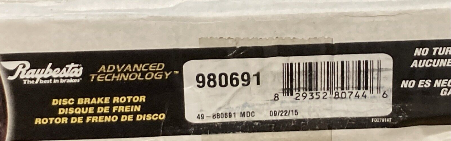 NEW RAYBESTOS 980691 BRAKE ROTOR REAR BMW