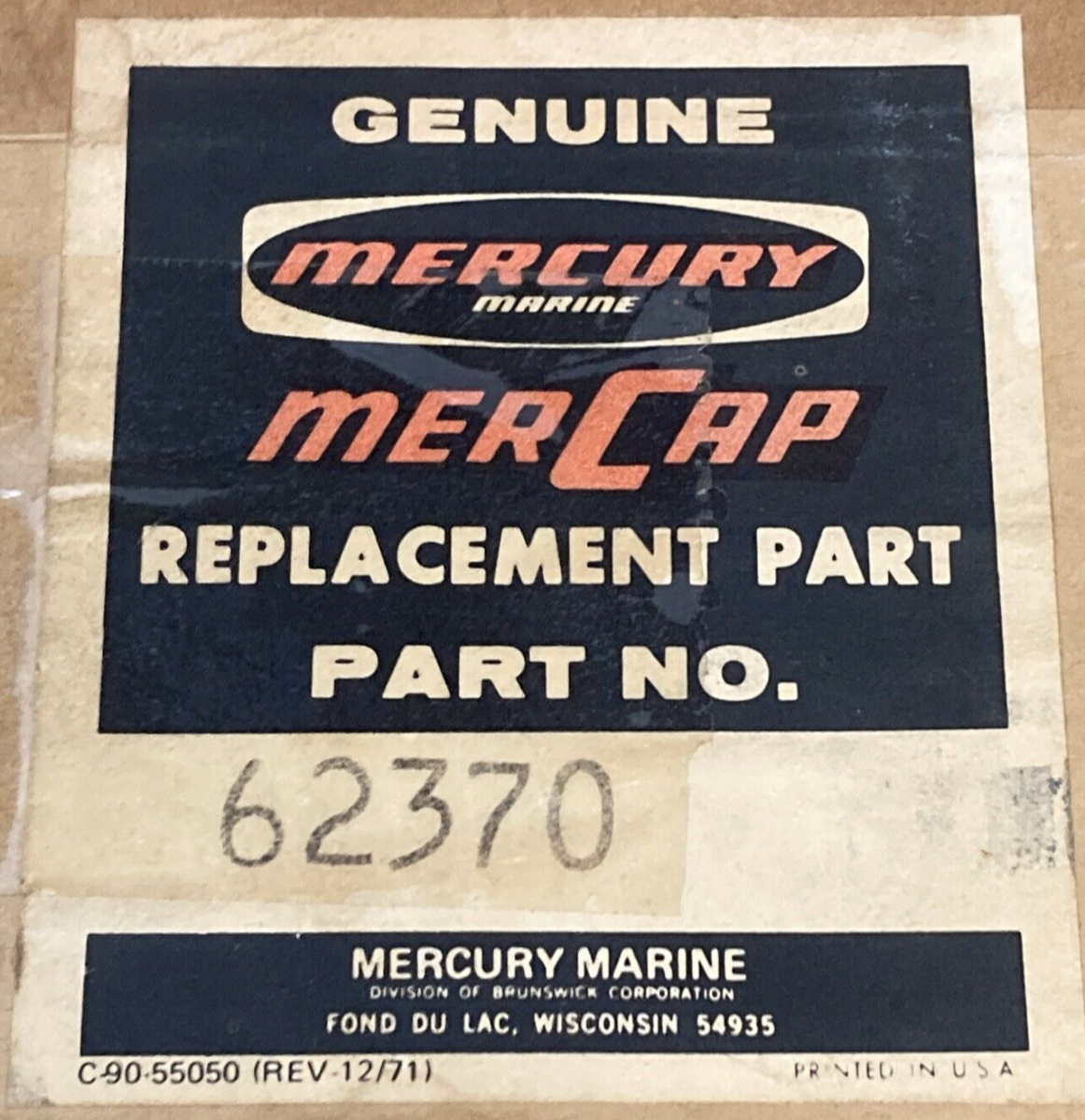 NEW GENUINE MERCURY 62370 BRACKET TOP COWL OUTBOARD 40HP