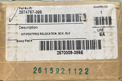 NEW GENUINE VICTORY 2874757-385 FOOTPEG RELOCATION BACK, SILVER, POLARIS