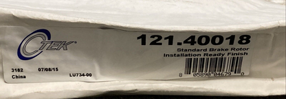 NEW CENTRIC 121.40018 BRAKE ROTOR C-TEK Standard FRONT HONDA