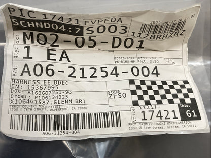 NEW GENUINE FRIEGHTLINER A06-21254-004 HARNESS EE DDEC