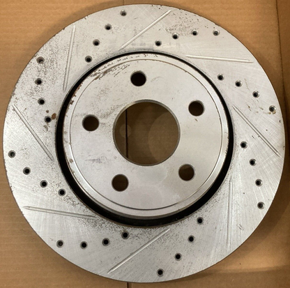 NEW DYNAMIC FRICTION 631-42005L BRAKE ROTOR Drilled Slotted Silver FRONT LEFT