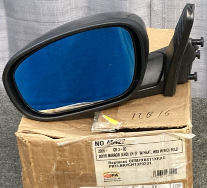NEW CIPA MIRRORS 46422 DOOR MIRROR LEFT W/ HEAT FOLDING BLACK CHRYS DODGE
