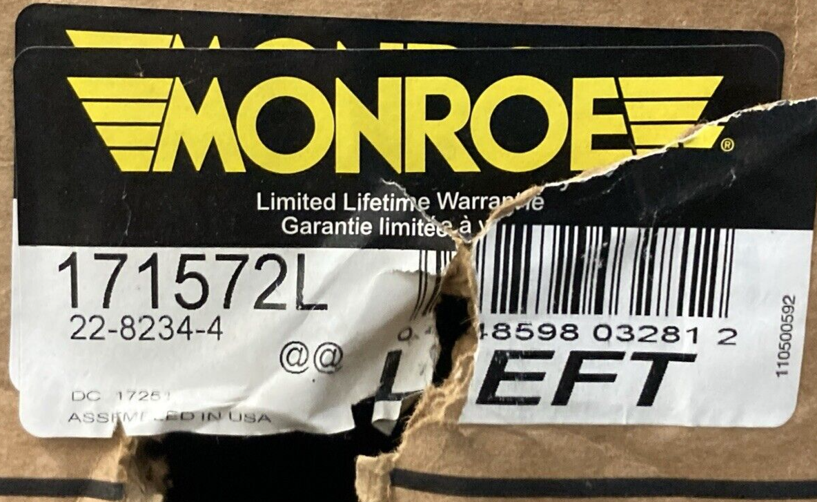 NEW MONROE QUICK-STRUT 171572L Suspension Strut & Coil Spring Assembly FRONT