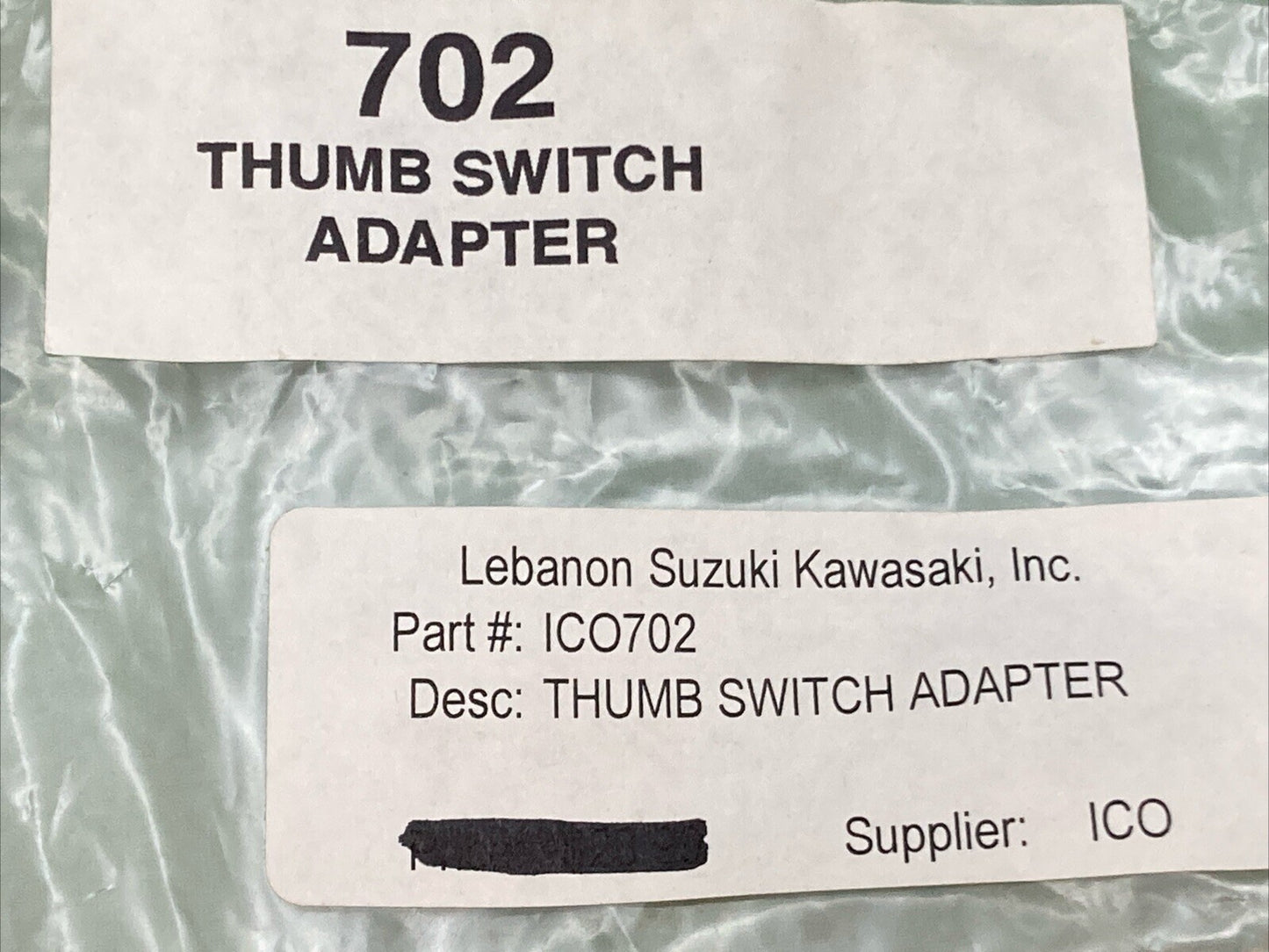 NEW GENUINE ICO RACING 702 CheckMate THUMB SWITCH ADAPTER