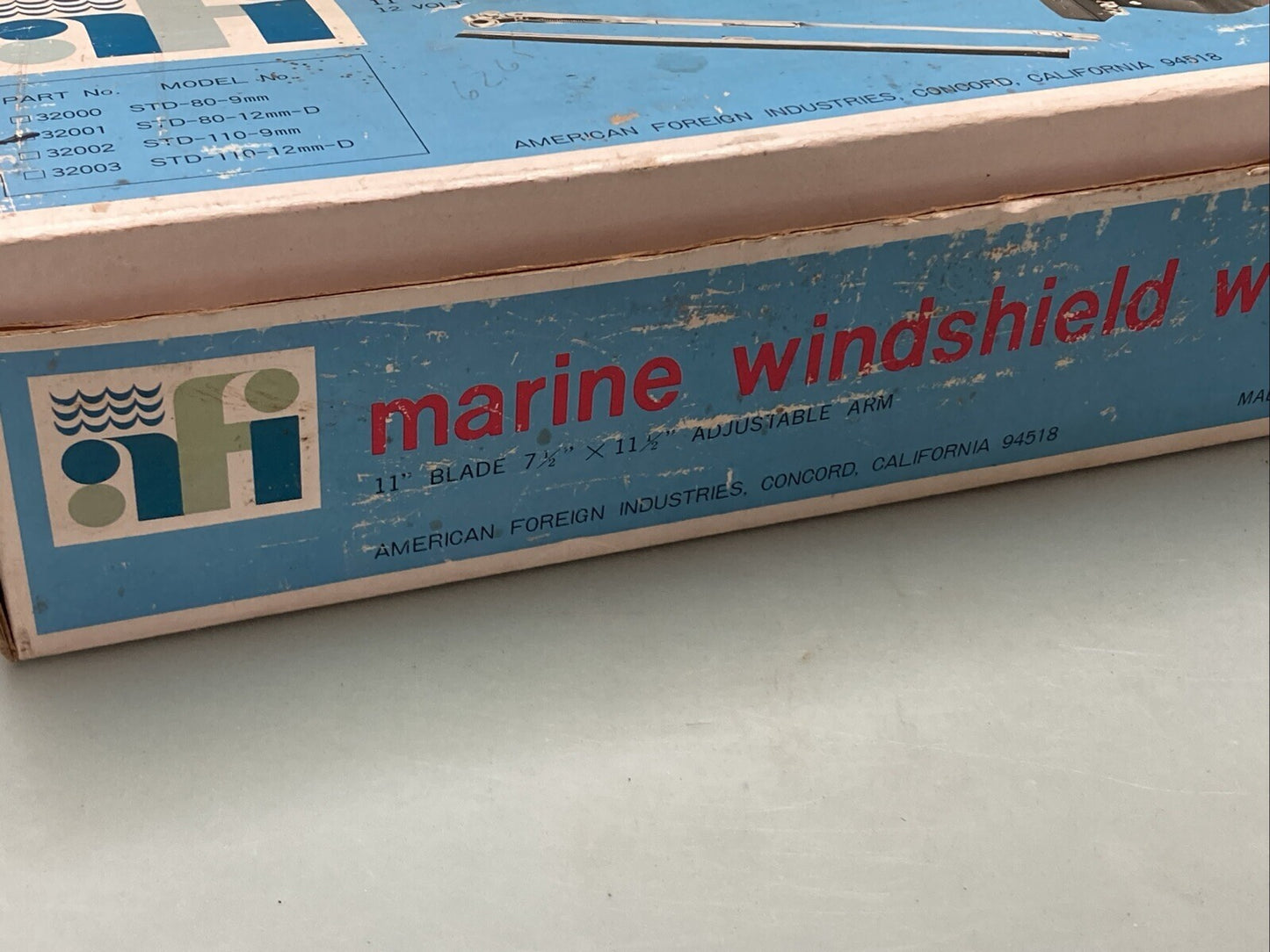 NEW AFI 32001 MARINE WINDSHIELD WIPER KIT STD 80-12MM-D, 11" BLADE, 12V