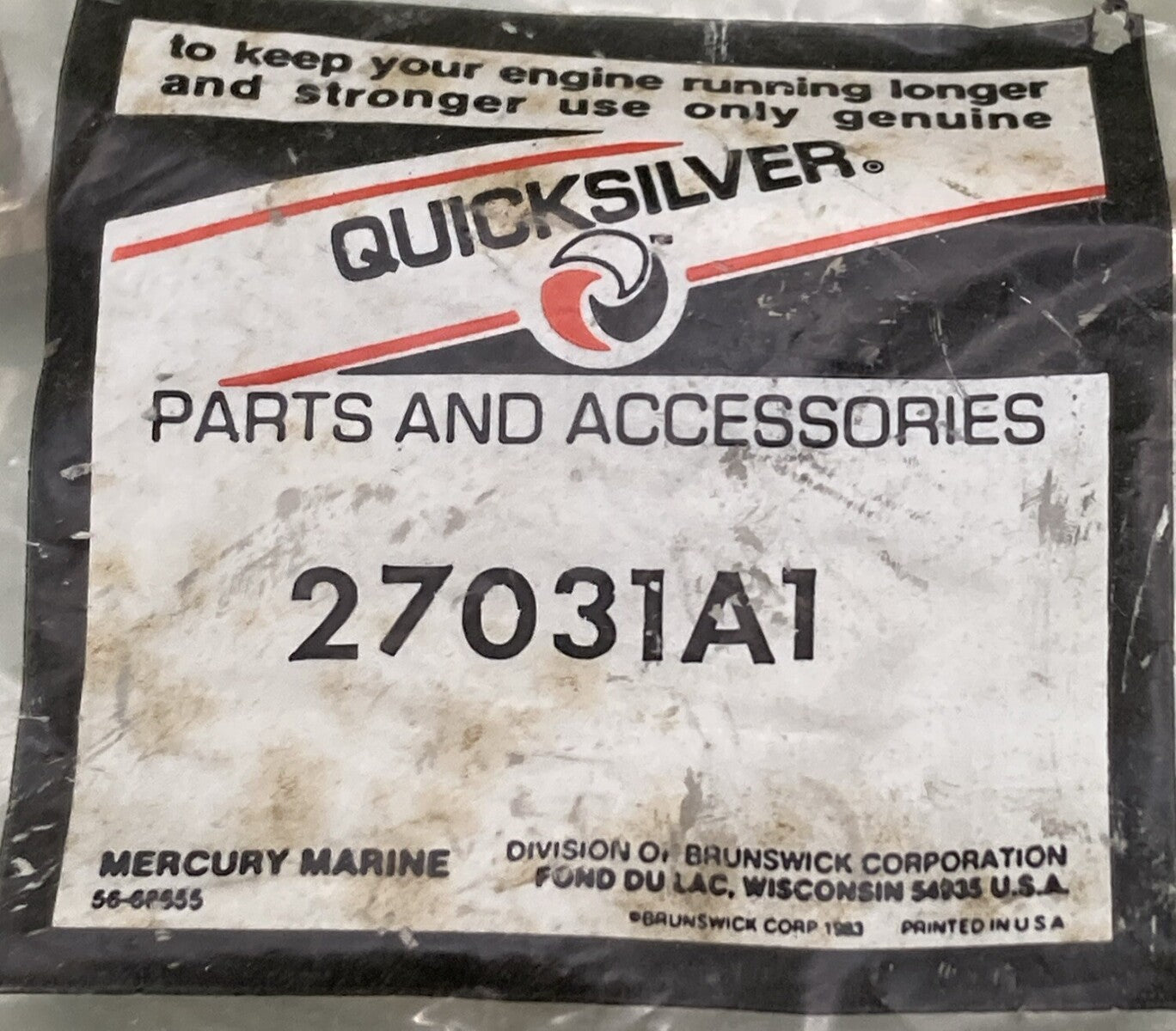 NEW GENUINE MERCURY QUICKSILVER 27031A1 PLUNGER