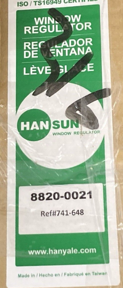 NEW HANSUN 8820-0021 POWER WINDOW REGULATOR ASSEMBLY FRONT RIGHT DODGE