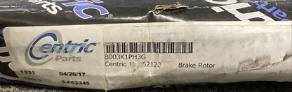 NEW Centric 120.62120 Premium Brake Rotor BLACK HAT FRONT GM