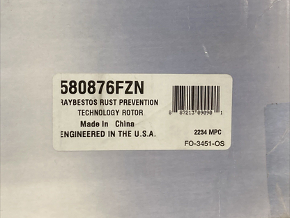 NEW RAYBESTOS 580876FZN Brake Rotor ELEMENT3 FUSION COATED REAR GM