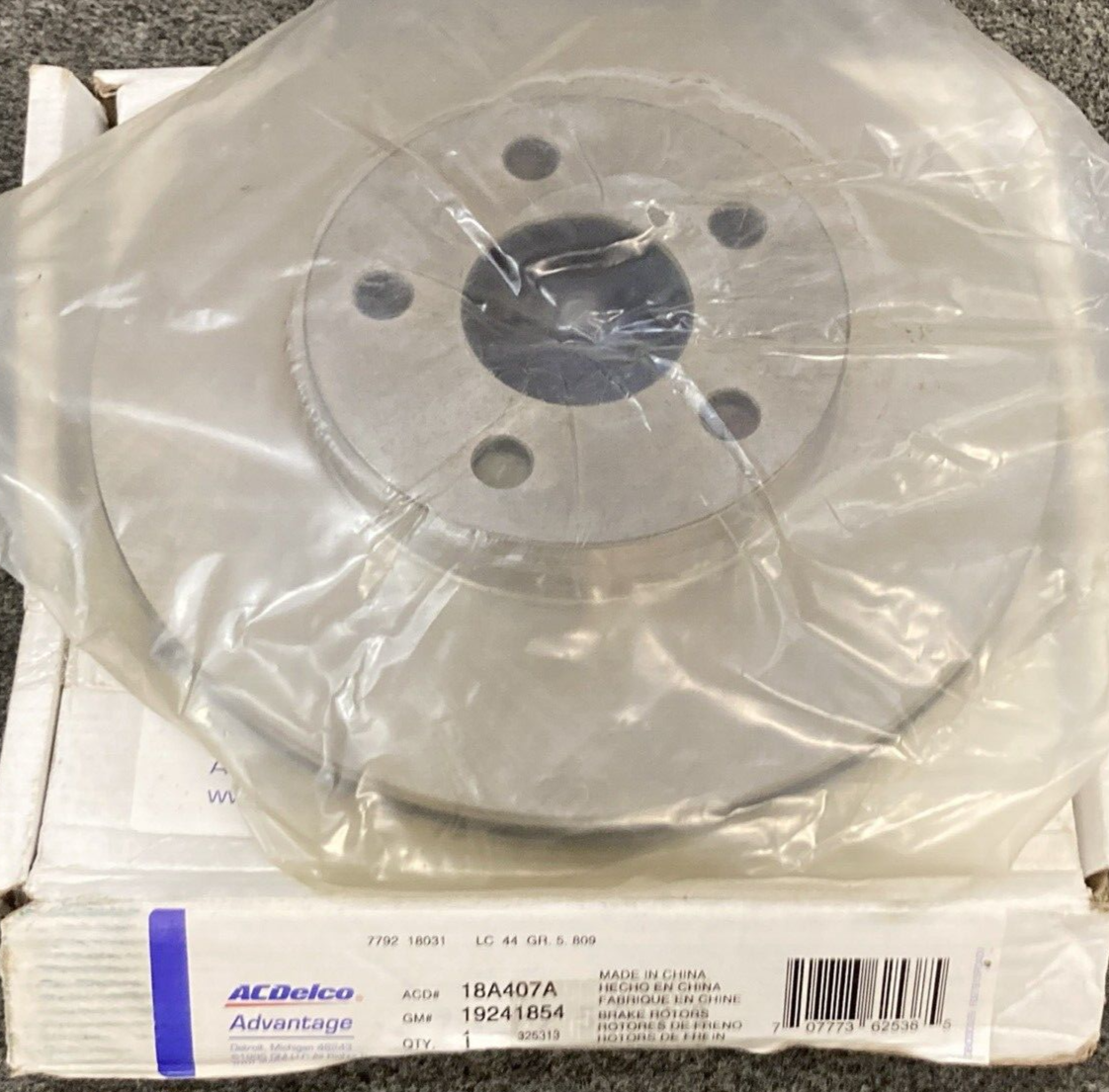 NEW GENUINE ACDELCO 18A407A BRAKE ROTOR FRONT GM
