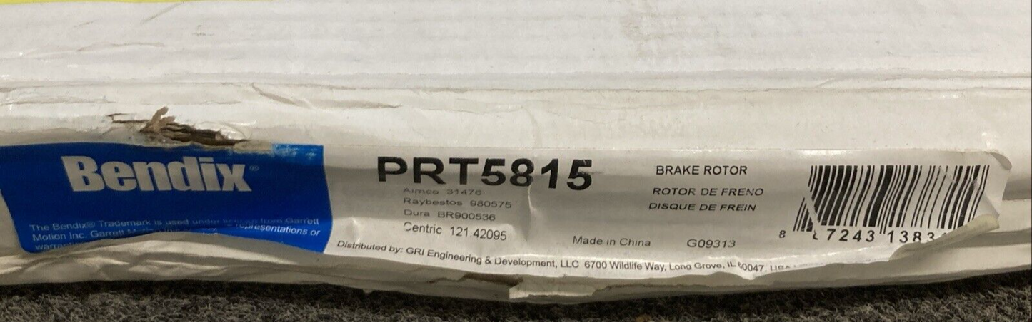 NEW BENDIX PRT5815 BRAKE ROTOR FRONT