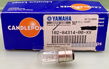 NEW GENUINE YAMAHA CANDLEPOWER 102-84314-00-XX HEADLIGHT BULB 12V - 25/25W
