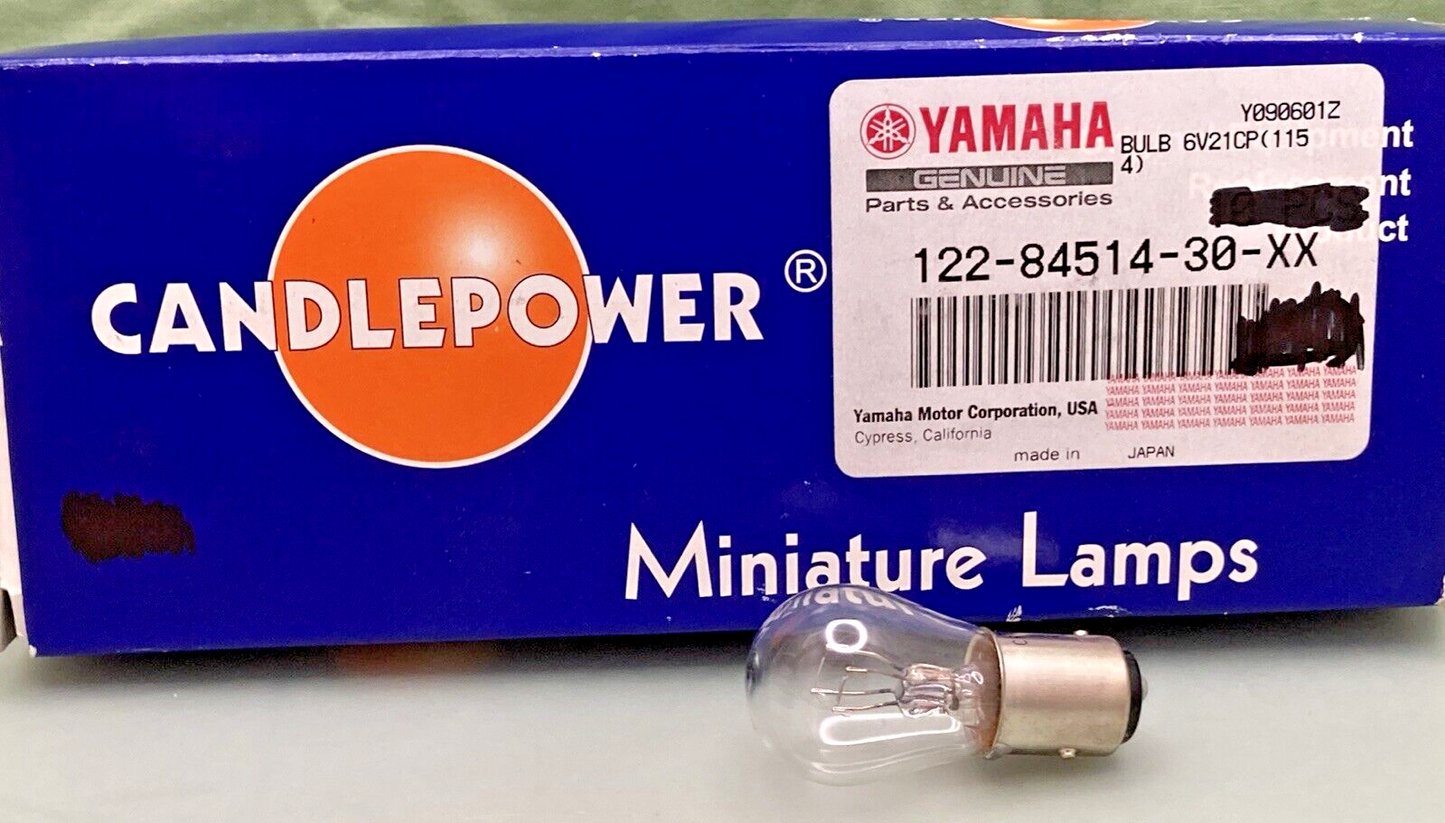 NEW GENUINE YAMAHA CANDLEPOWER 122-84514-30-XX BULB, TAIL LAMP 6V17/5.3W