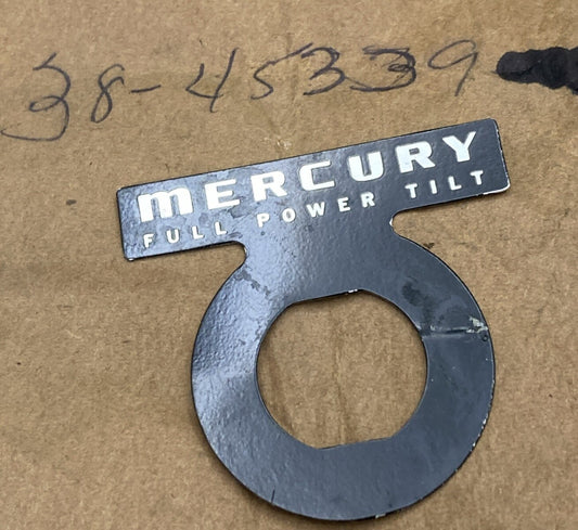 NEW REPLACES MERCURY QUICKSILVER 38-45339 NAME PLATE