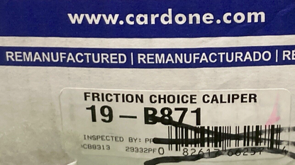 NEW CARDONE 19-B871 BRAKE CALIPER FRONT LEFT FITS NISSAN