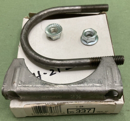 NEW GRAINGER 35337 U-BOLT CLAMP, HEAVY DUTY, 11 GA SADDLE, 2 1/2IN, U-BOLT 3/8IN