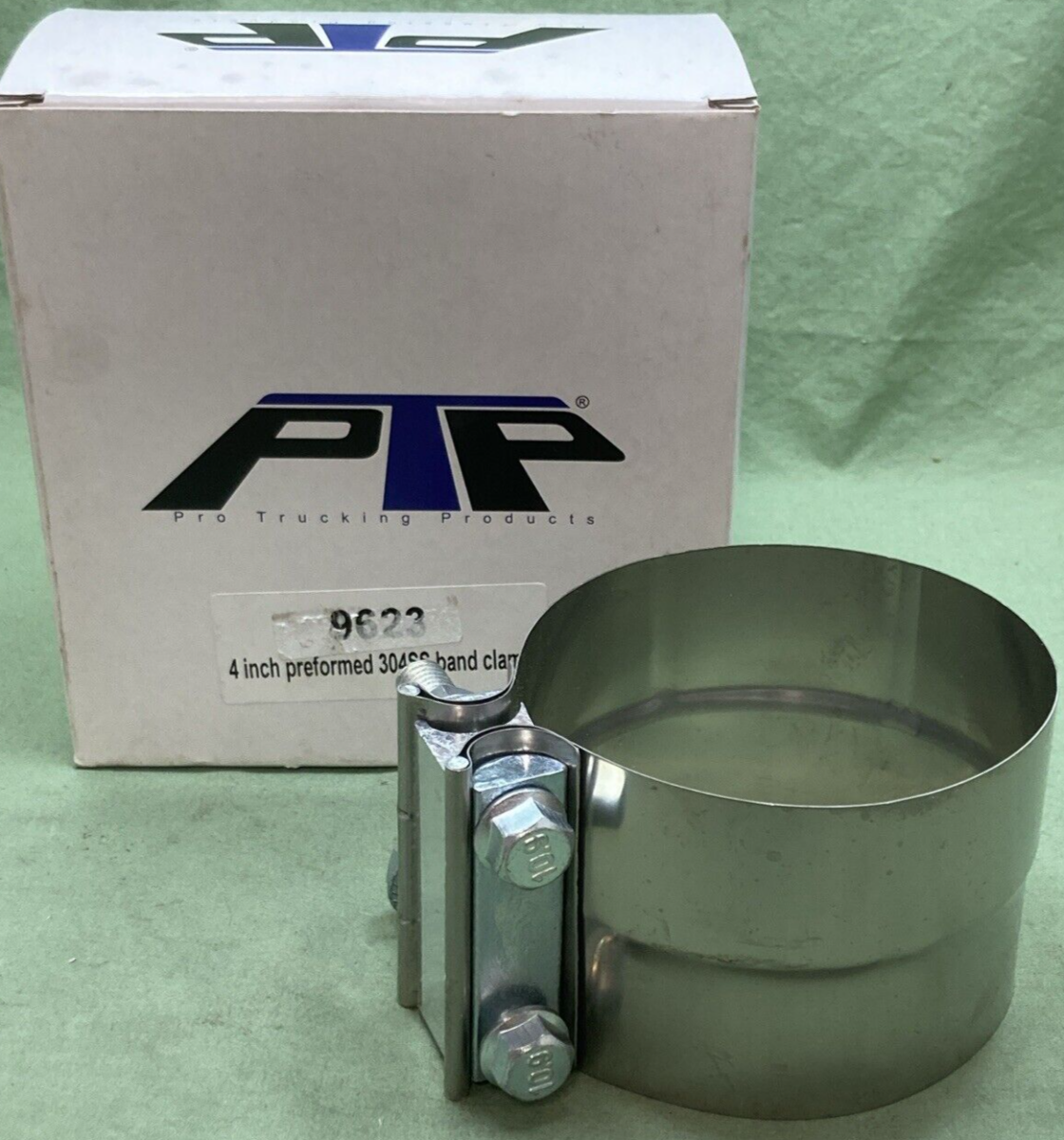 NEW PRO TRUCKING PRODUCTS 9623 4" Stainless Preformed Lap Joint Exhaust Clamp