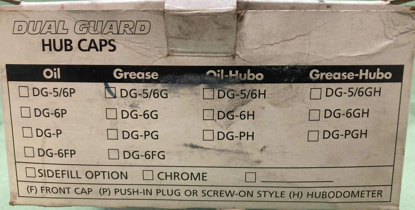 NEW DUAL GUARD DG-5/6G HUB CAP  GREASE COMMERCIAL TRUCK TRAILER
