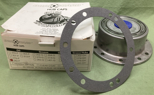 NEW DUAL GUARD 282-P HUB CAP OIL TRAILER W/ GASKET