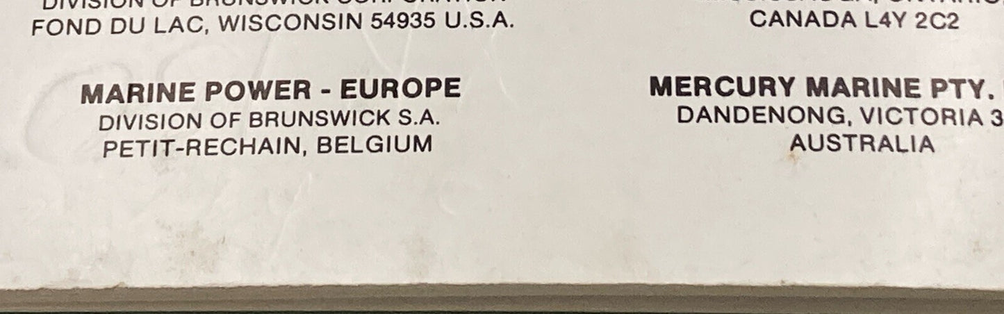 GENUINE MERCURY 90-12070 OPERATION & MAINTENANCE MANUAL MODEL V150 XR-2 1984