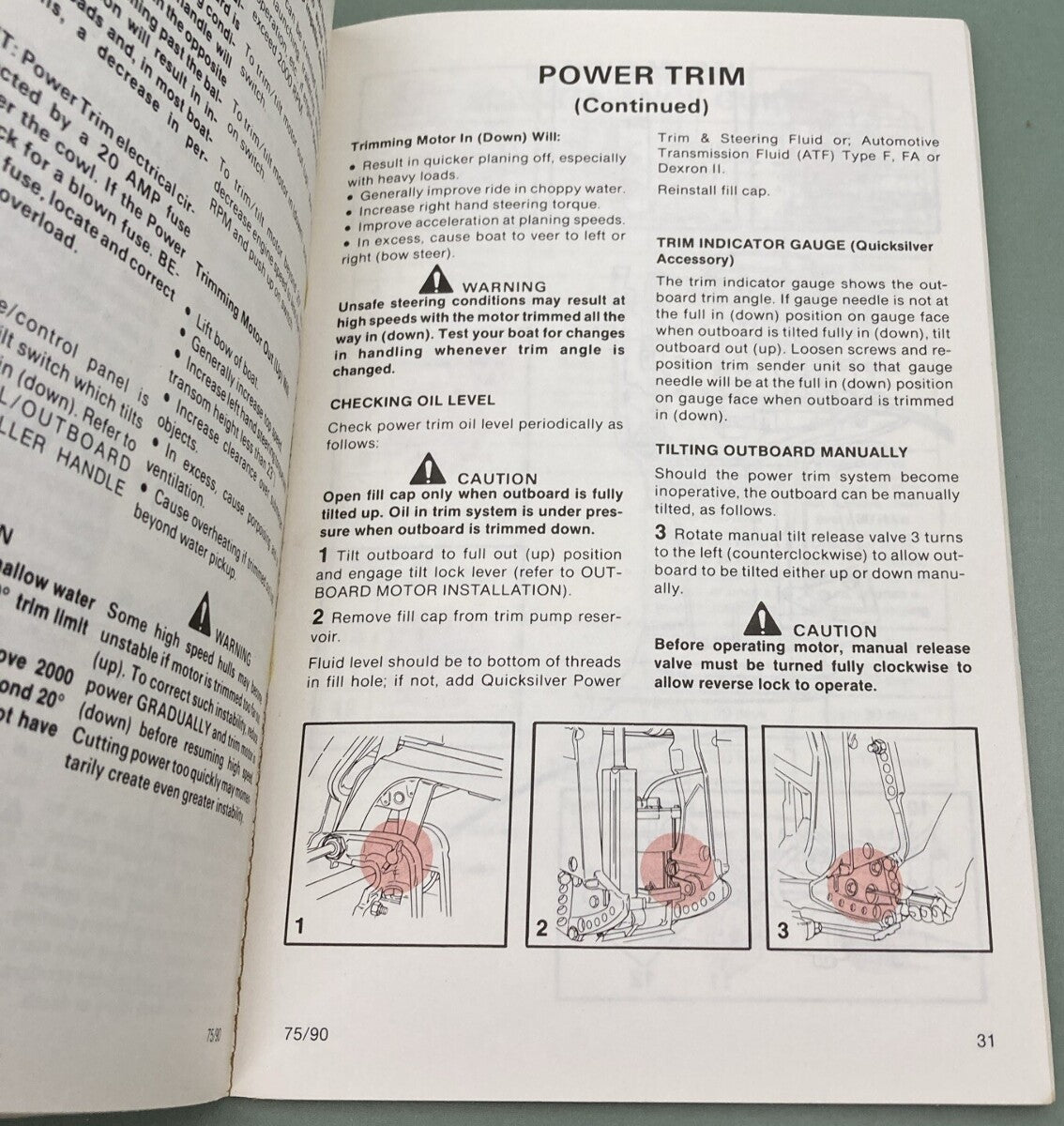 GENUINE MERCURY 90-13537920 OPERATION & MAINTENANCE MANUAL 1991