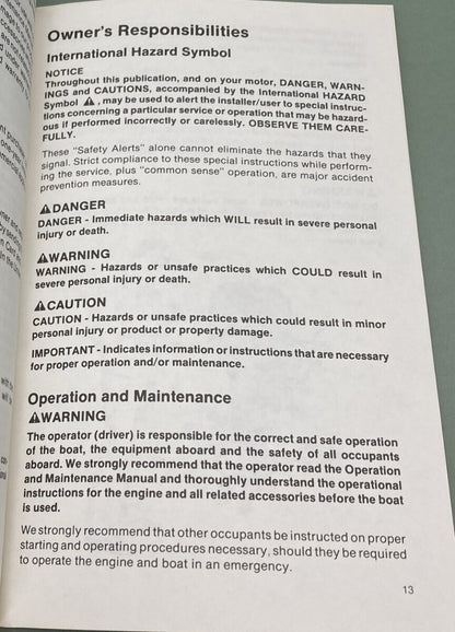GENUINE MERCURY 90-816211-1 SERVICE ASSISTANCE & WARRANTY INFORMATION 1991
