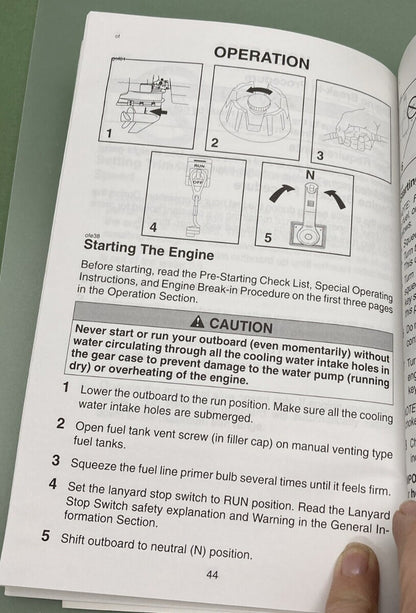 GENUINE MERCURY 90-10201990 OPERATION MAINTENANCE & WARRANTY MANUAL 1998