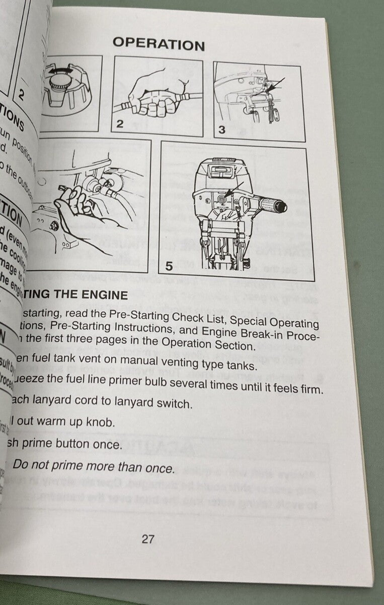 GENUINE MERCURY 90-830732 FORCE OPERATION & MAINTENANCE MANUAL 9.9/15 1995