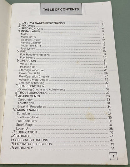 MERCURY FORCE OUTBOARDS 0B4204-1 OPERATOR'S MANUAL 85/125