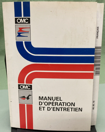 OMC 211833 OPERATION & MAINTENANCE MANUAL 60 65 70 ENGLISH FRENCH 1991