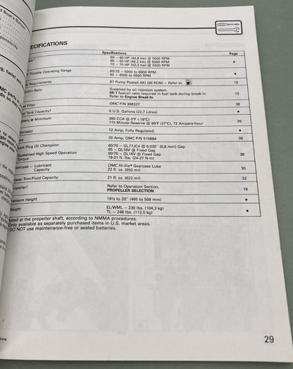 OMC 211833 OPERATION & MAINTENANCE MANUAL 60 65 70 ENGLISH FRENCH 1991