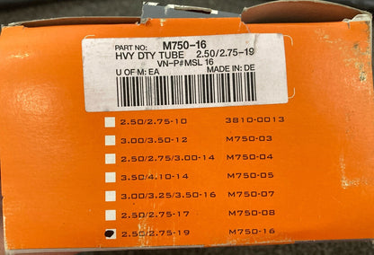 NEW GENUINE MOOSERACING M750-16 HEAVY DUTY INNER TUBE 2.50/2.75-19