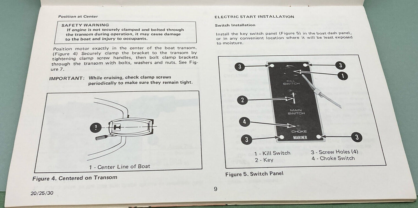 MERCURY MARINER M-90-96204 OPERATION & MAINTENANCE MANUAL MODEL 20 25 30 1976