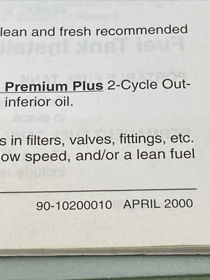 MERCURY QUICKSILVER 90-10200010 OPTIMAX 135/150/175 INSTALLATION MANUAL 2000
