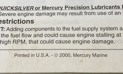 MERCURY QUICKSILVER 90-10200010 OPTIMAX 135/150/175 INSTALLATION MANUAL 2000