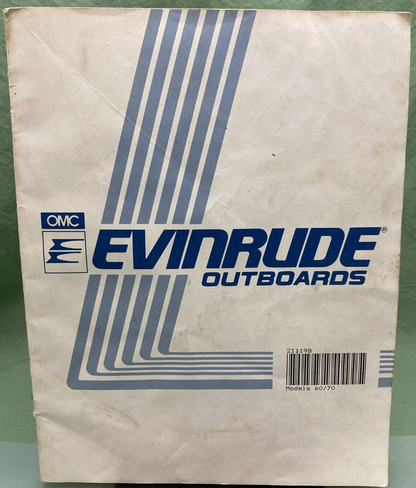 OMC EVINRUDE 211198 OWNER'S MANUAL MODELS 60/70 ENG SPAN FREN PORT 1988