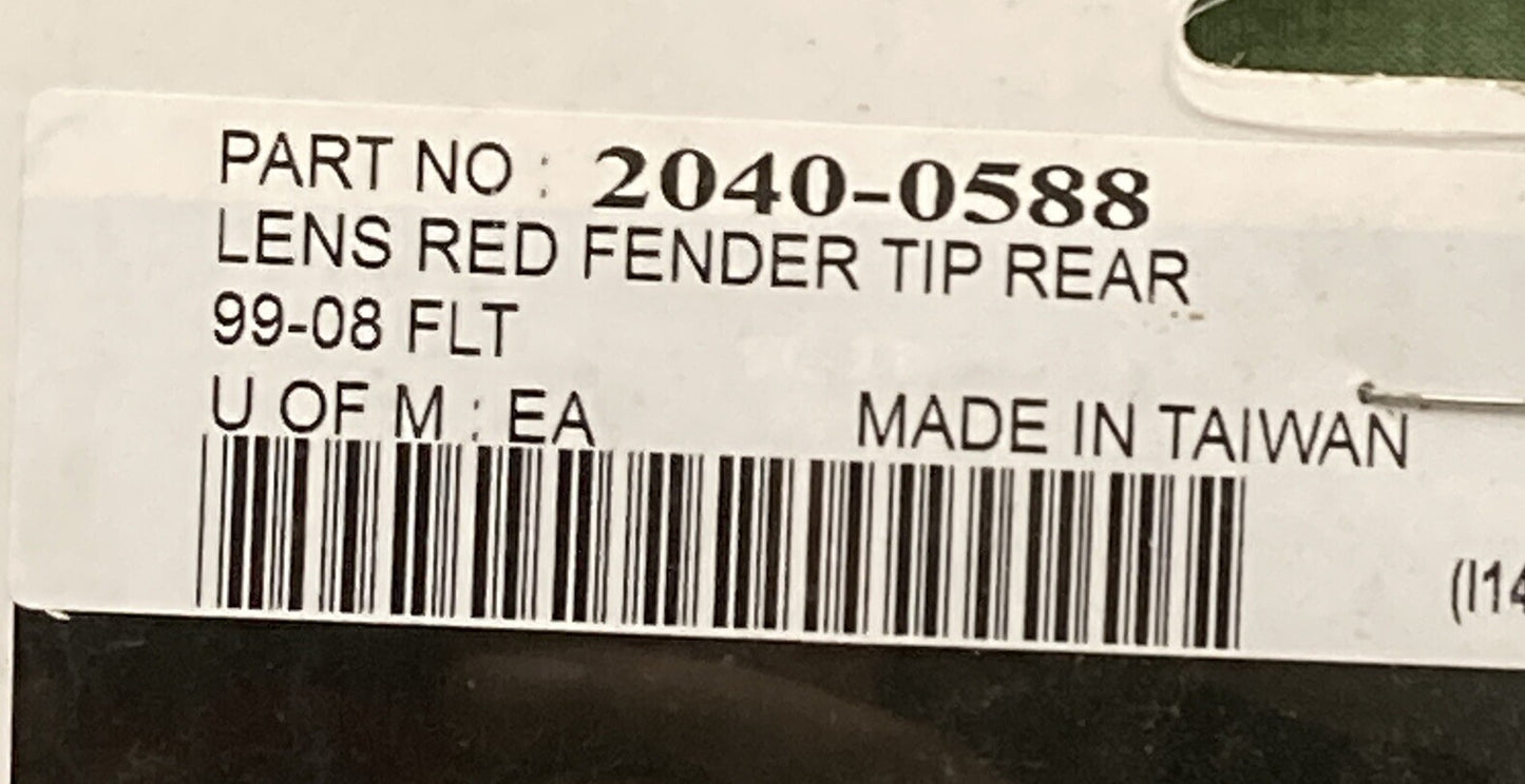 NEW DRAG SPECIALTIES 2040-0588 LENS RED FENDER TIP REAR 99-08 FLT