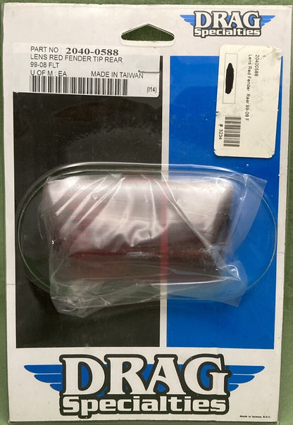 NEW DRAG SPECIALTIES 2040-0588 LENS RED FENDER TIP REAR 99-08 FLT