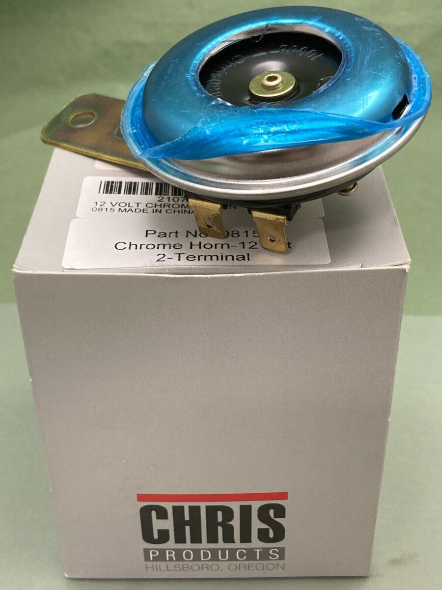 NEW CHRIS PRODUCTS 2107-0008 12 VOLT CHROME HORN 2 TERMINAL