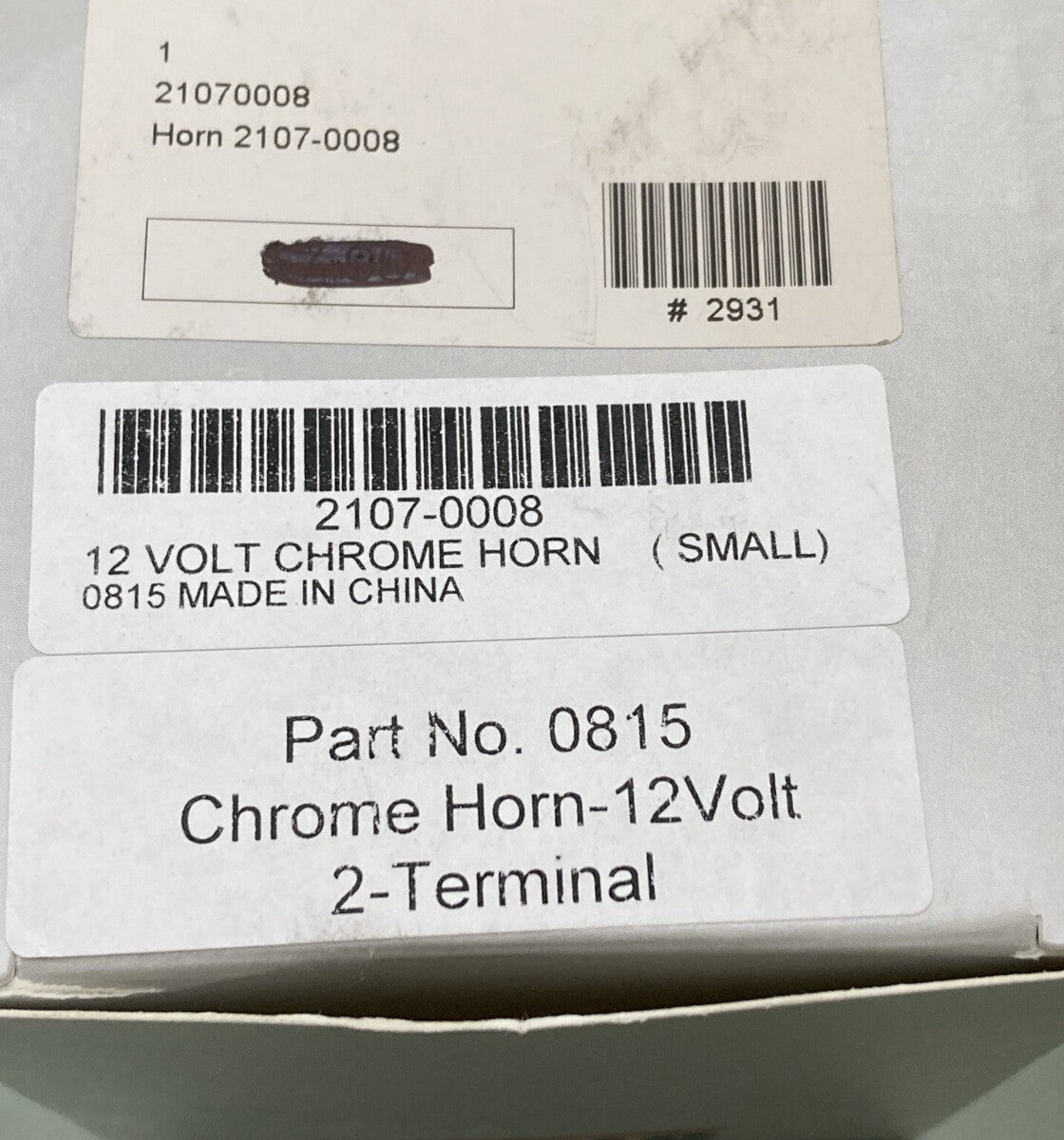 NEW CHRIS PRODUCTS 2107-0008 12 VOLT CHROME HORN 2 TERMINAL