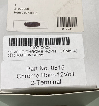 NEW CHRIS PRODUCTS 2107-0008 12 VOLT CHROME HORN 2 TERMINAL