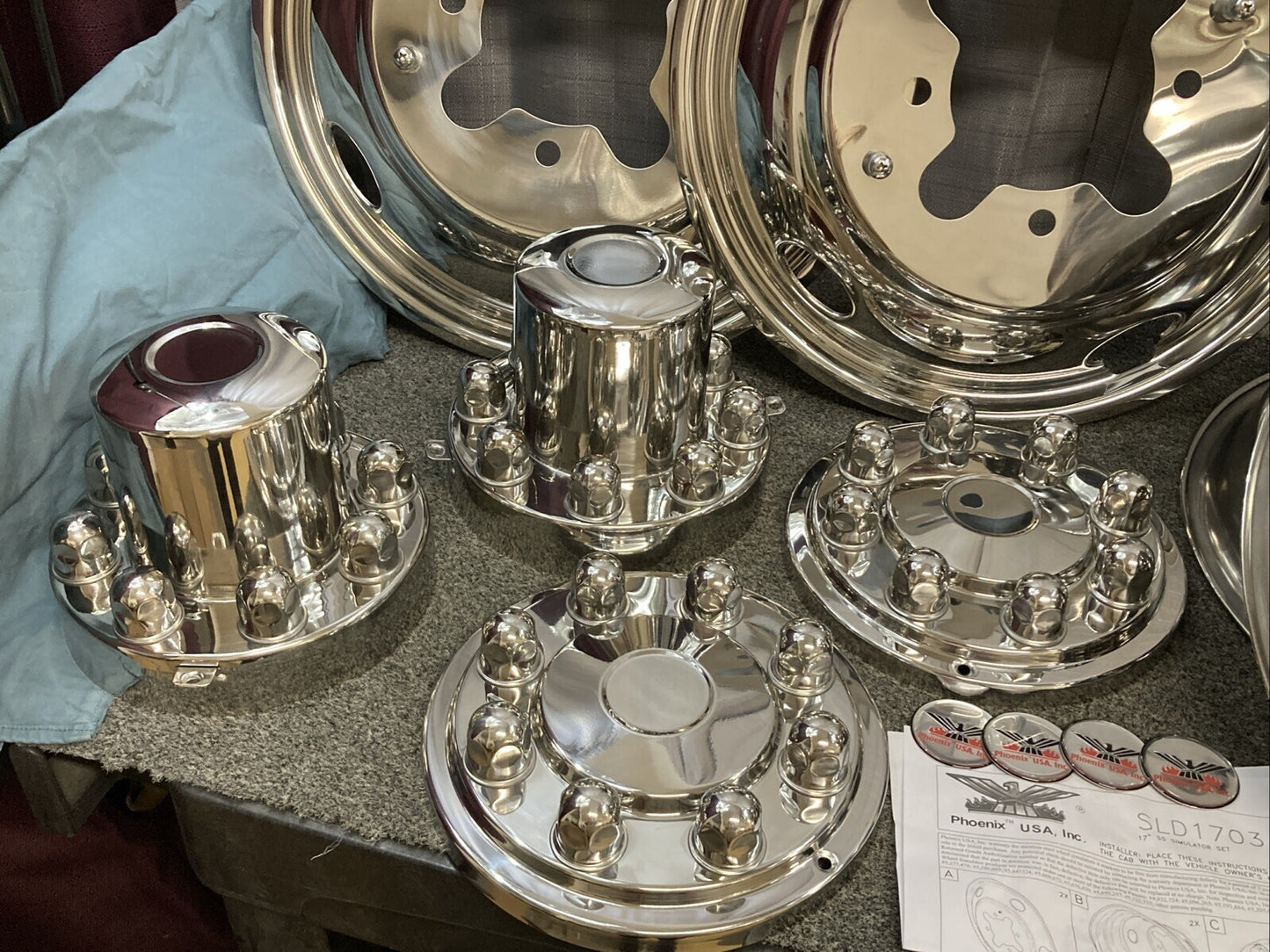 NEW PHOENIX SLD1703 SS WHEEL SIMULATOR SET 17" 8 LUG