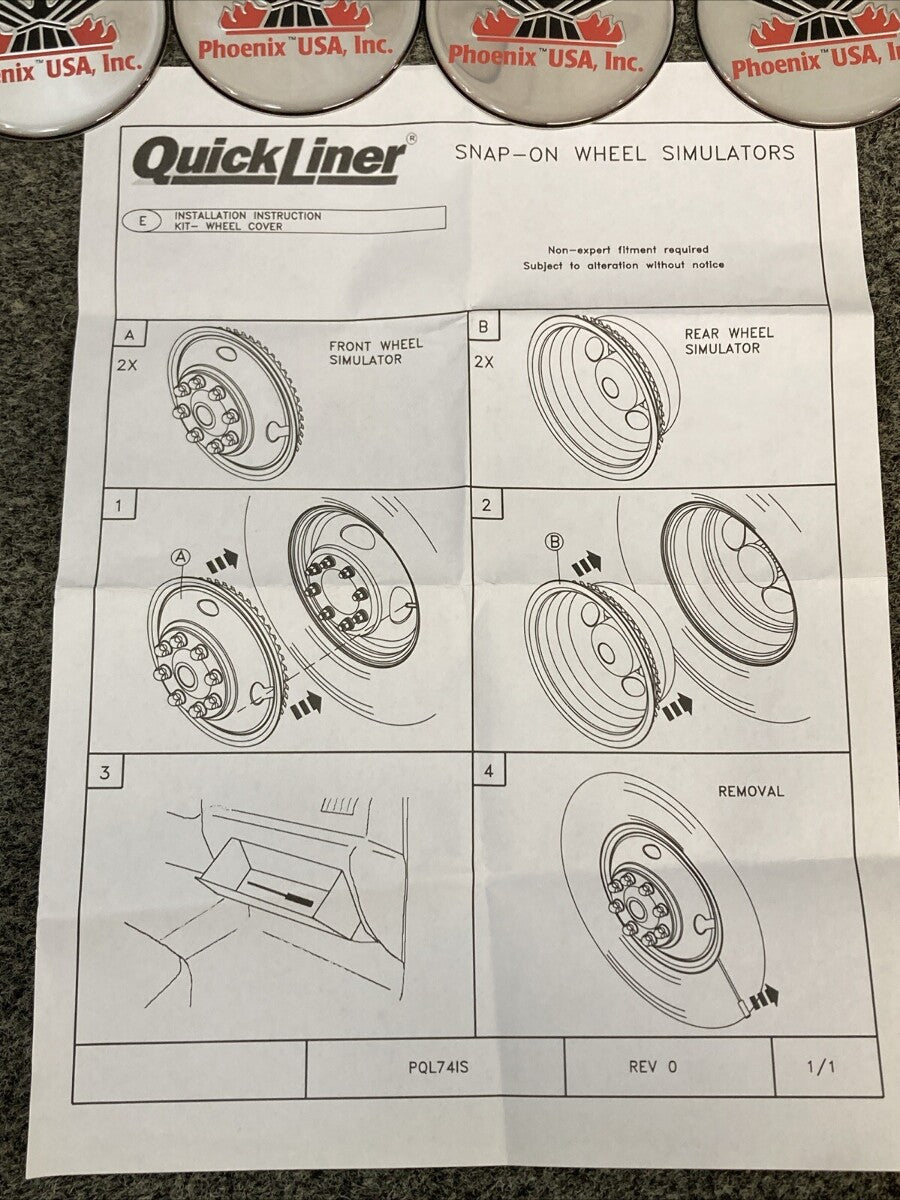 NEW PHOENIX QUICKLINER QL74 SNAP-ON WHEEL SIMULATORS 17"
