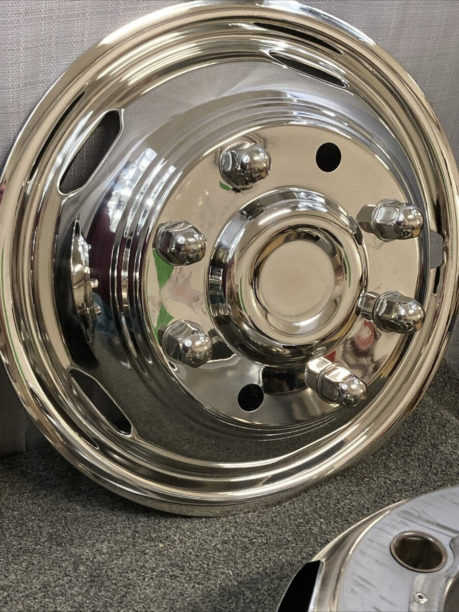 NEW D.O.T.LINER NG18 STAINLESS STEEL WHEEL SIMULATORS WITH STUD EXTENDERS 17"